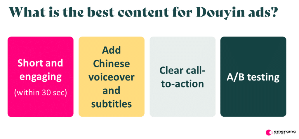 4 factors to get the best content for Douyin ads.